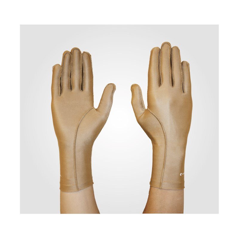 Unilateral demhandske med let til medium tryk (fuld finger)