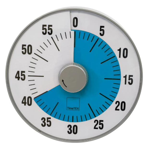 TimeTEX tidsur "lydls" L, 19 cm i diameter 