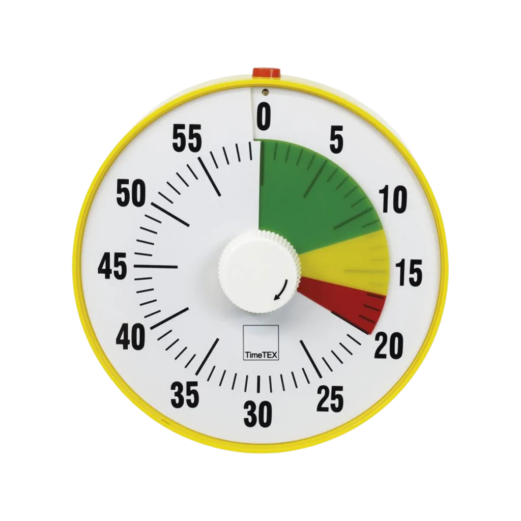 TimeTEX Tidsur "lydls" L, 19 cm , med signal-/trafiklysskive og pauseknap